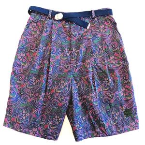 Vintage high waist pleated cotton golf Bermuda shorts. Sz 12. Jean Bell